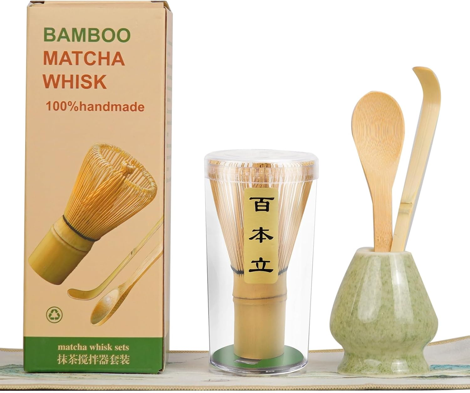 5 Pcs Matcha Whisk Set with Holder - Japanese Matcha Tea Set Tools, Matcha Whisk Holder and Bamboo Whisk for Matcha Tea, Great Matcha Making Kit for Tea Lovers, Friends, Family image number 6