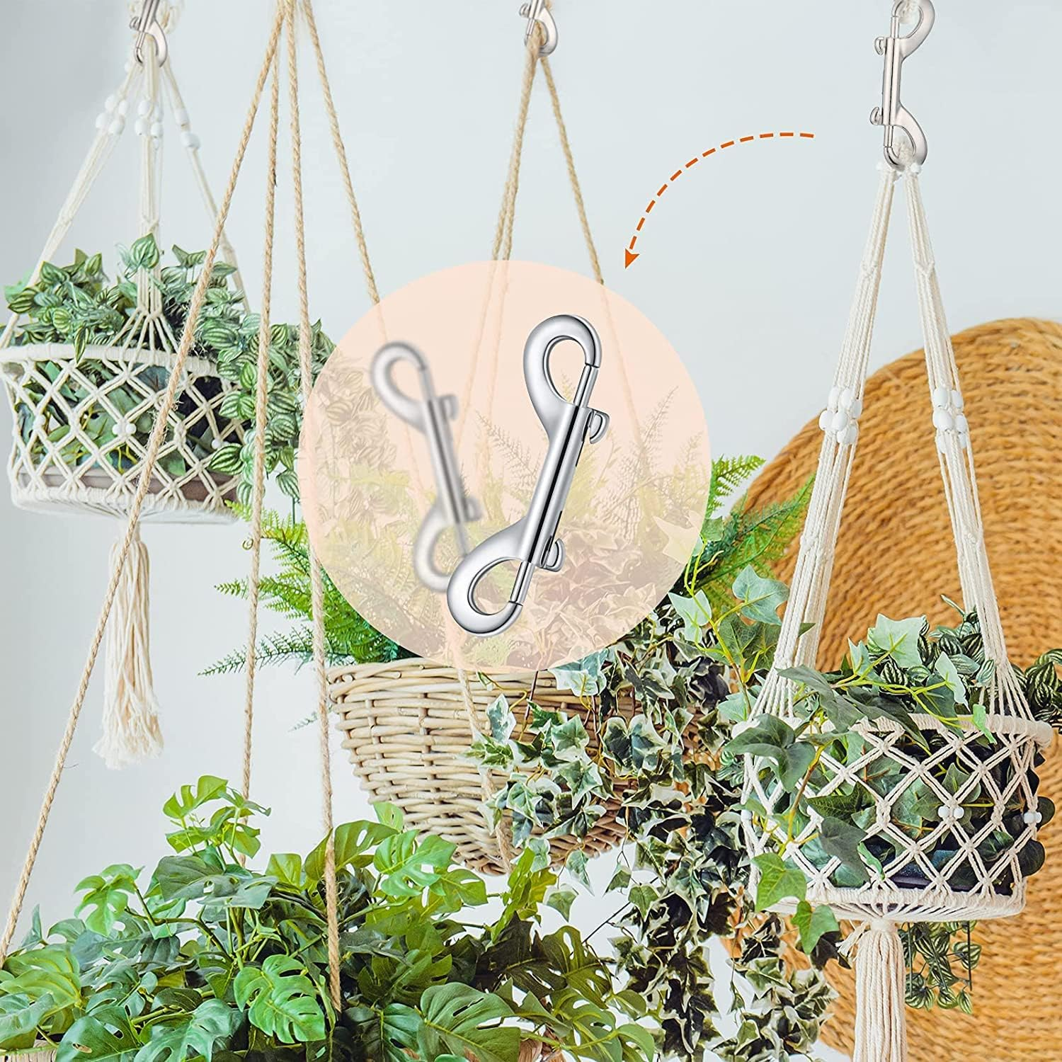 Zinc Alloy Double Trigger Clips,Bolt Snaps Double Ended Hooks Zinc Alloy Trigger Chain Metal Clips Key Holder,6Pcs Double Ended Bolt Snaps Hook,Snap Bolt Trigger Chain Clip,Heavy Duty Trigger Snaps