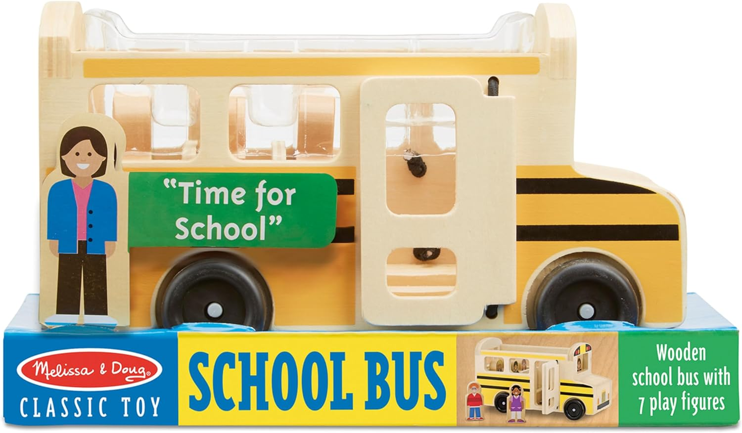 Melissa & Doug School Bus Wooden Play Set with 7 Play Figures image number 5