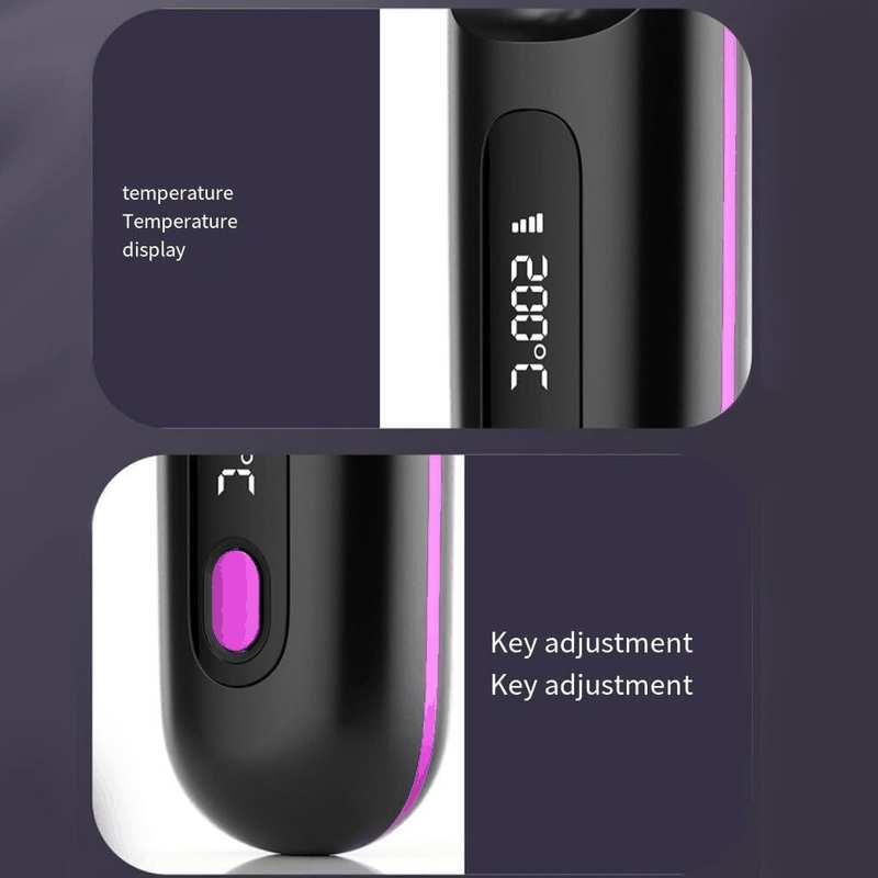 Cordless Hair Straightener Wireless Restraint Portable Straightening Brush Hot Comb for Easy Brush for Anywhere, Black image number 3