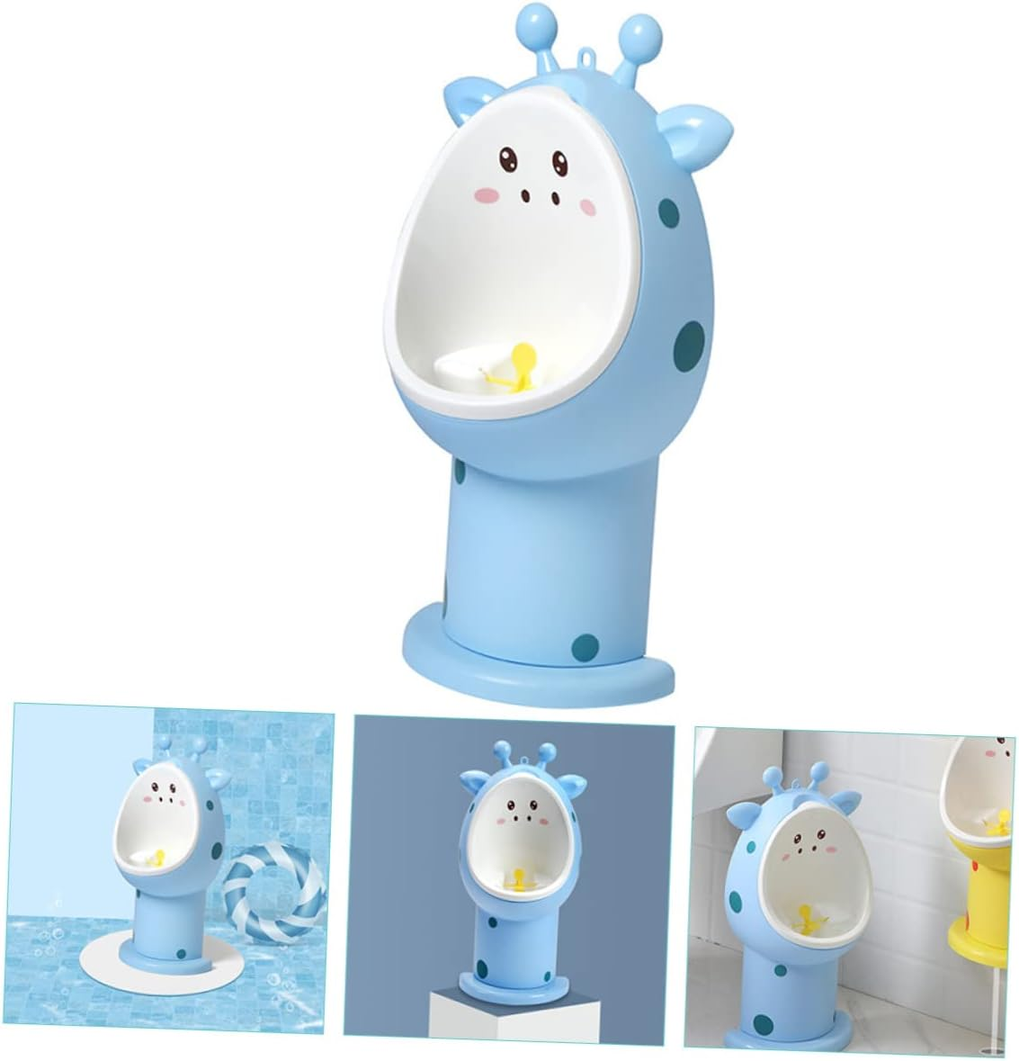 Generic Toddler Boys Urinal Standing Potty Training Toilet with Adjustable Height and Pinwheel Aim Assistant for Easy Cleaning