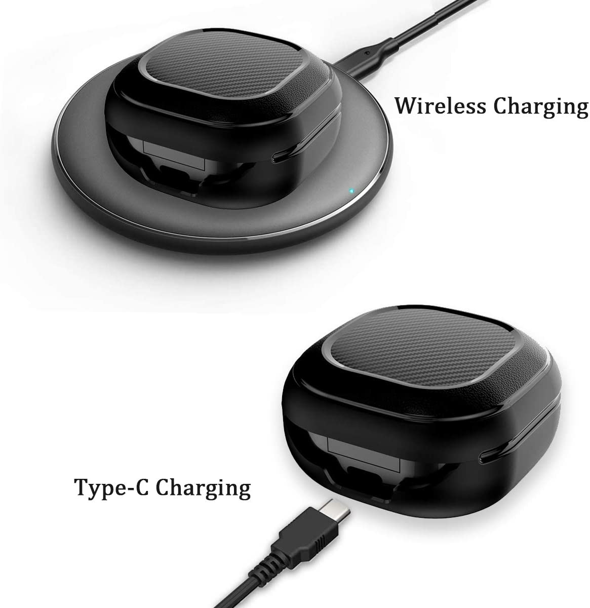 Shock-Proof Rugged Protective Case Compatible with Galaxy Buds 2 Pro(2022)/Galaxy Buds 2/Buds Pro(2021)/Galaxy Buds Live(2020) (Black) image number 1