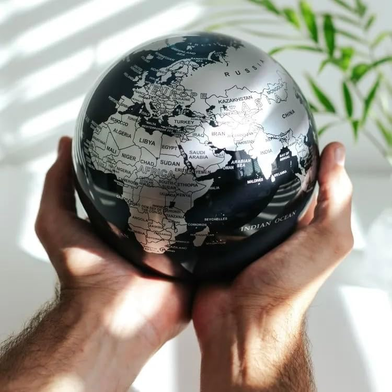 MOVA Silver and Black Metallic Globe4.5" image number 4