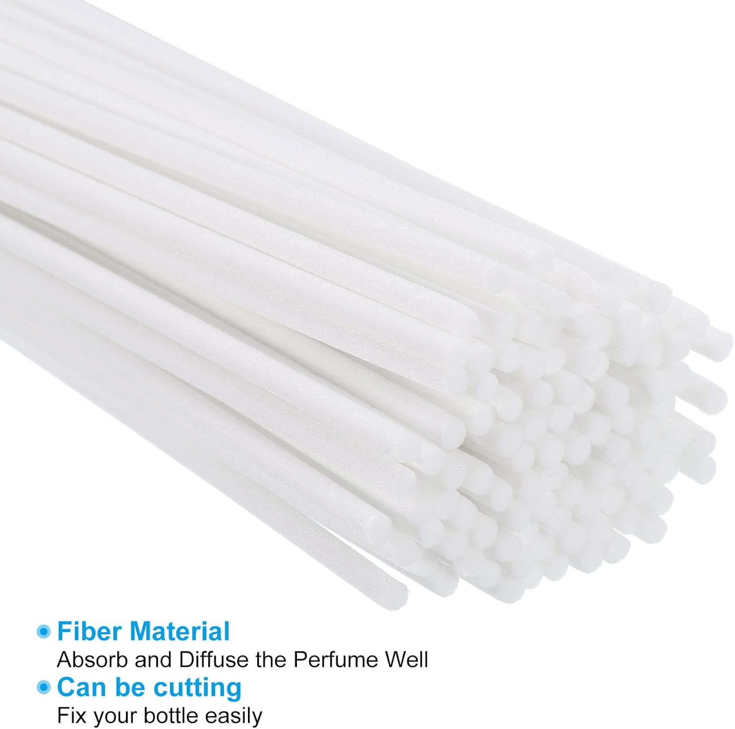Uxcell 20Cm/8Inch Reed Diffuser Sticks, 100 Pack Fiber Aroma Fragrance Refill Sticks Replacement with PET Bottle for Home Hotel Office Party Wedding, White