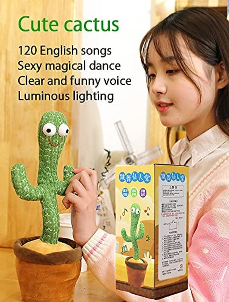 Luminous Dancing Cactus Plush Toy, Talking Cactus Mimicking Toy, Electronic Shake (Battery) image number 6