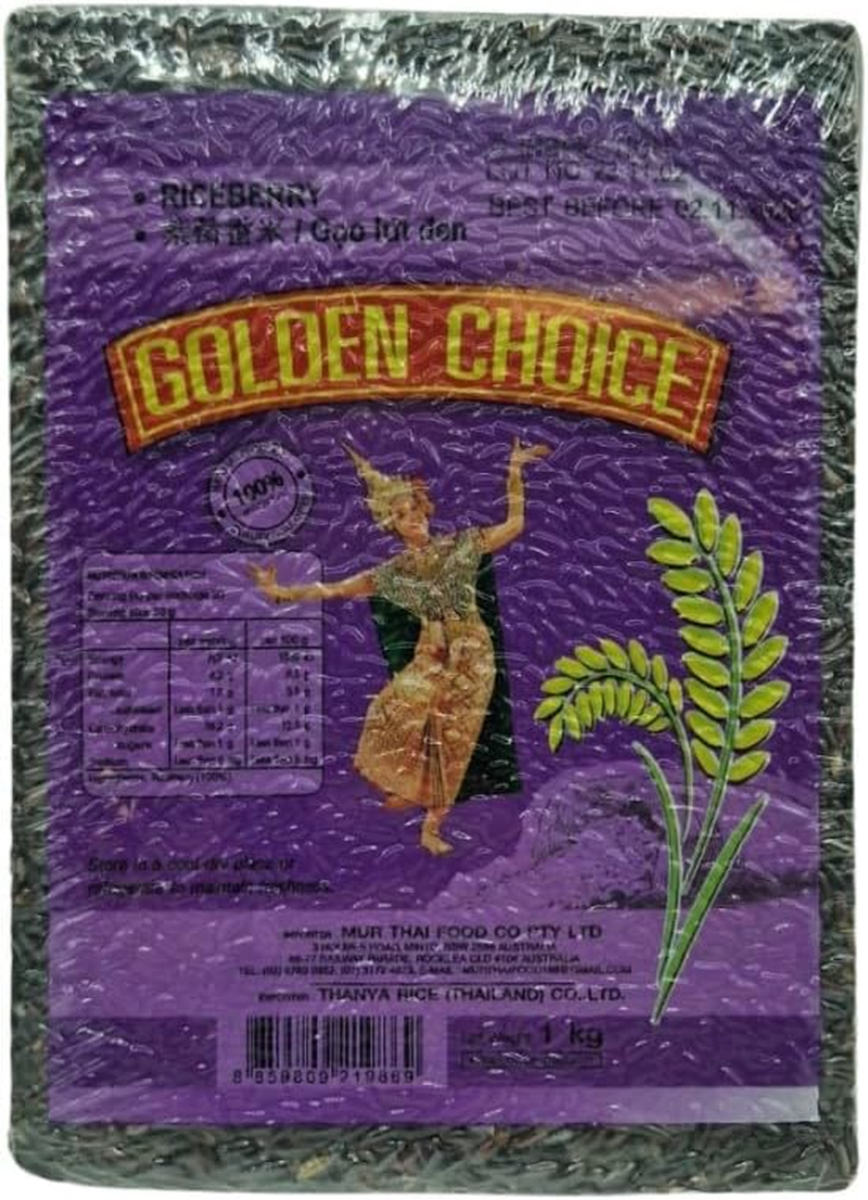 Golden Choice Rice Berry | Premium Thai Organic Black and Brown Whole Grain Rice | 1 Kg Bag image number 4