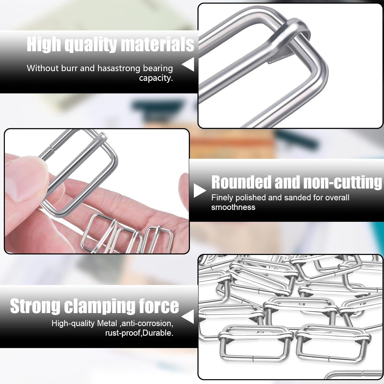 Metal Adjustable Slide Buckles, 30 Pcs Adjustable Webbing Slider, Trig Lide Slide for Purse Bag, Hardware Making Supplies, Belt Backpack, Replacement Keeper, Skirt Straps image number 2