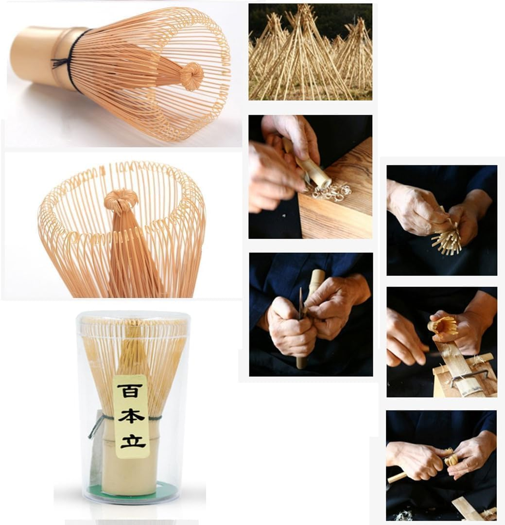 Handcrafted Golden Bamboo Matcha Whisk, 100 Prongs Traditional Japanese Chasen Matcha Stirrer -Bamboo Whisk Made from Durable and Sustainable Organic Material image number 6