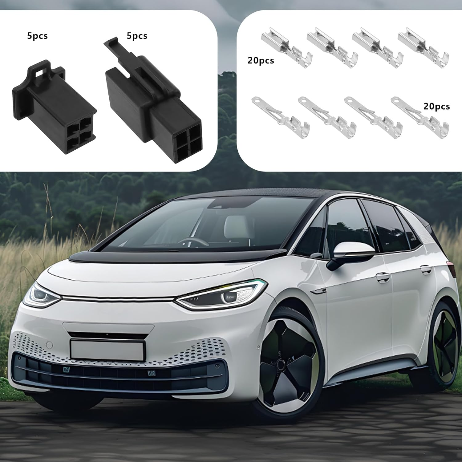 Emsea 5 Sets Car 4 Pin 2.8Mm Mini Electrical Wire Connector 110 Series 4 Way Plug Housing Header for Motorcycle Car Boat, Black image number 4