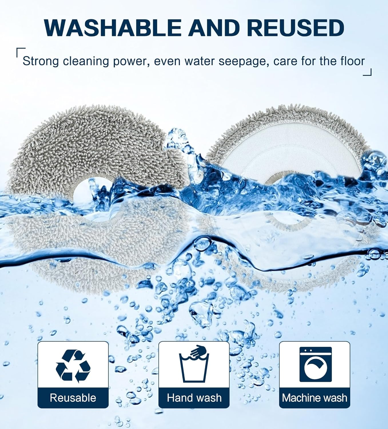 YBVABE Mopping Cloths for Dreame L20 Ultra /X30 Ultra / X40 Ultra/ L10S Pro Ultra /L10S Ultra/Roborock Q Revo/Q Revo Maxv/Q Revo Pro/Xiaomi X10+ Vacuum Cleaner Robots Replacement Microfiber Mop Parts image number 3