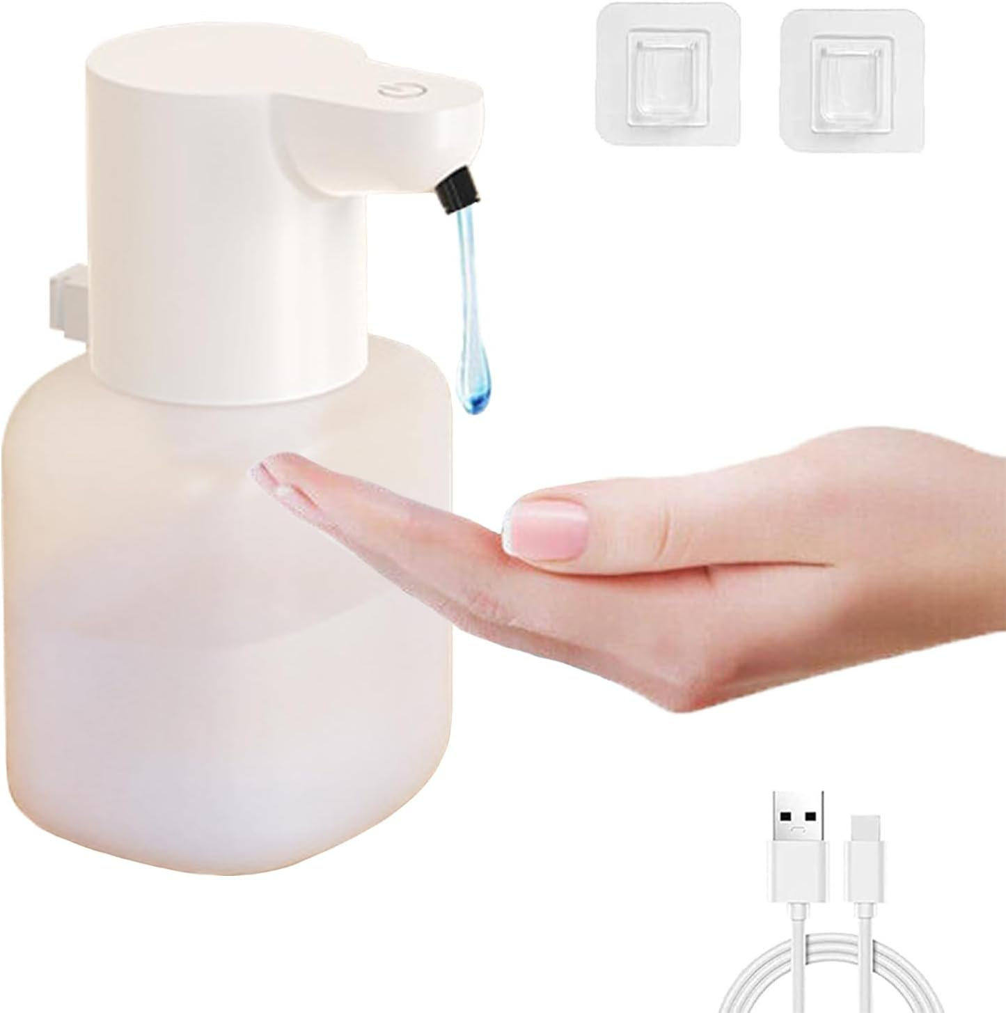 Automatic Foam Soap Dispenser, 420ML Infrared Hand-Free Touchless Soap Dispenser, Dish Liquid Shampoo Rechargeable Auto Hand Soap Dispenser (Foam Soap)
