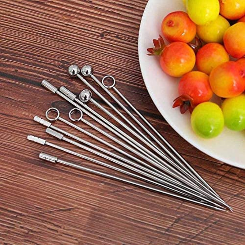 24Pcs Cocktail Picks, Betterjonny Stainless Steel Martini Reusable Sandwich Sticks Appetizer Toothpicks Fruit Stick Metal Cocktail Skewers for Party Home Bar image number 3