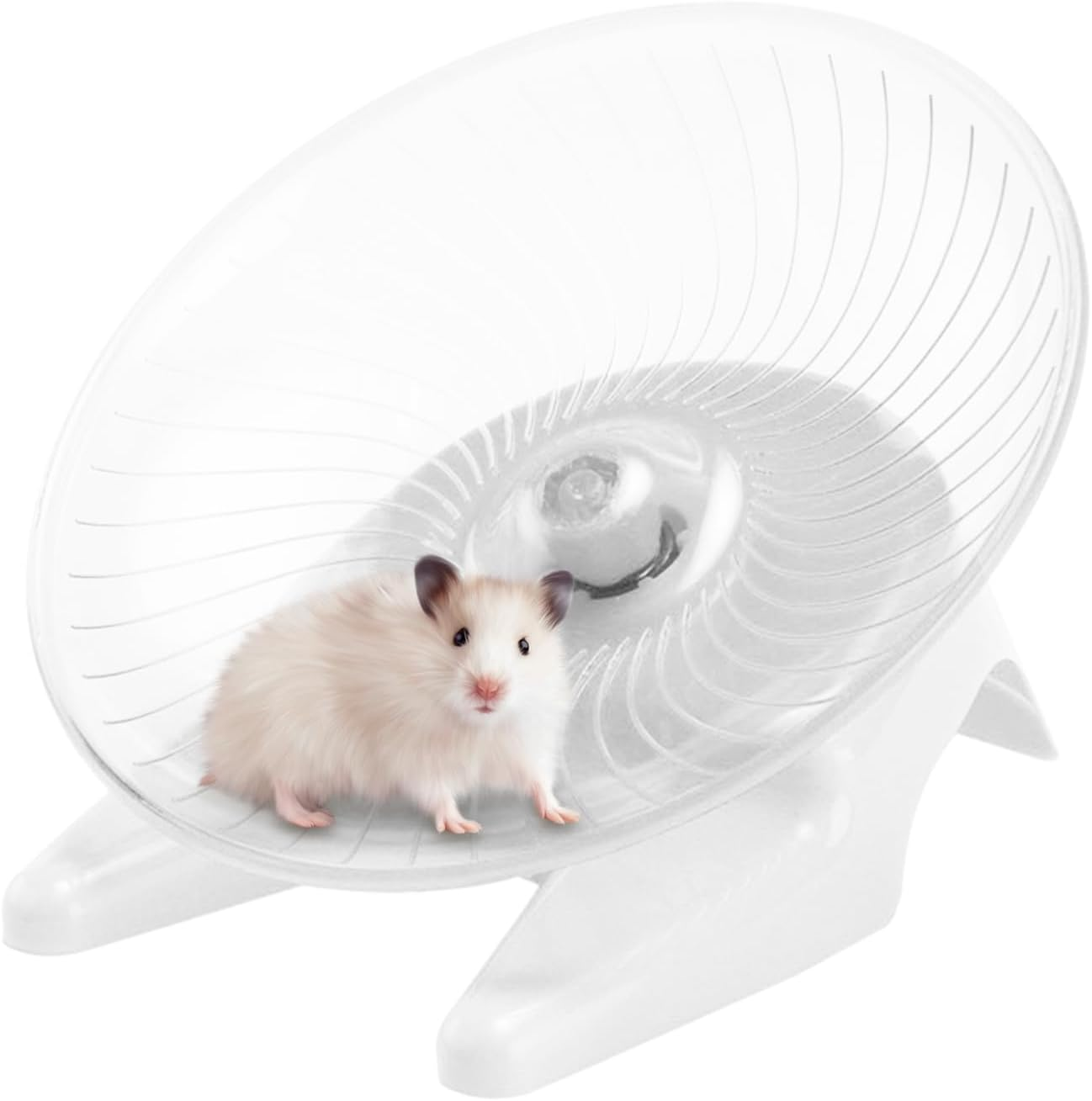 Fulenyi Hamster Wheels | Non-Slip Transparent Wheels for Hamster Exercises | Animal Habitat for Hamsters, Honey Bunnies, Gerbils with Fat Tail, Dwarf Hamsters image number 4
