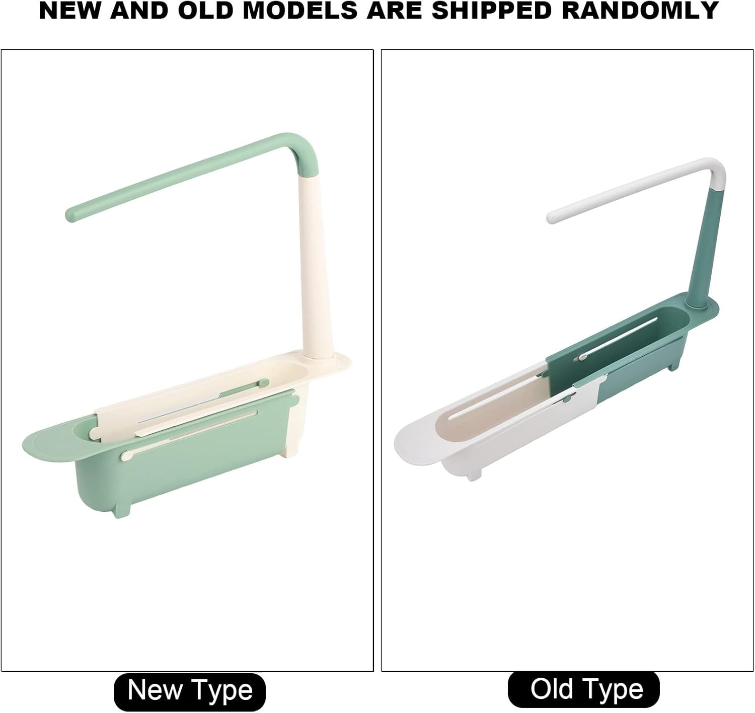 Telescopic Sink Storage Rack, Expandable Utility Farmhouse Accessories Sink Multifunctional Updated Adjustable Rollable Sponge Holder for Kitchen Dishes Cups Fruits(Green) image number 2