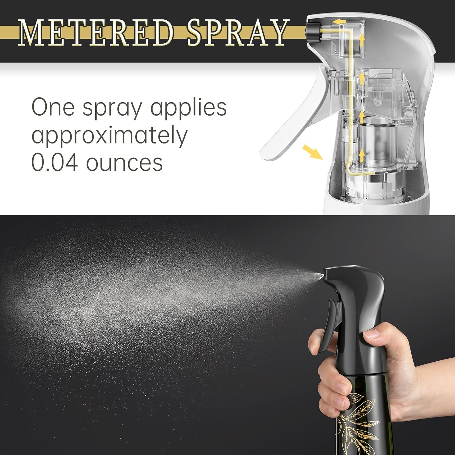 200 Ml Glass Olive Oil Sprayer, Oil Spray Bottle for Cooking (Black, Block Light) image number 3