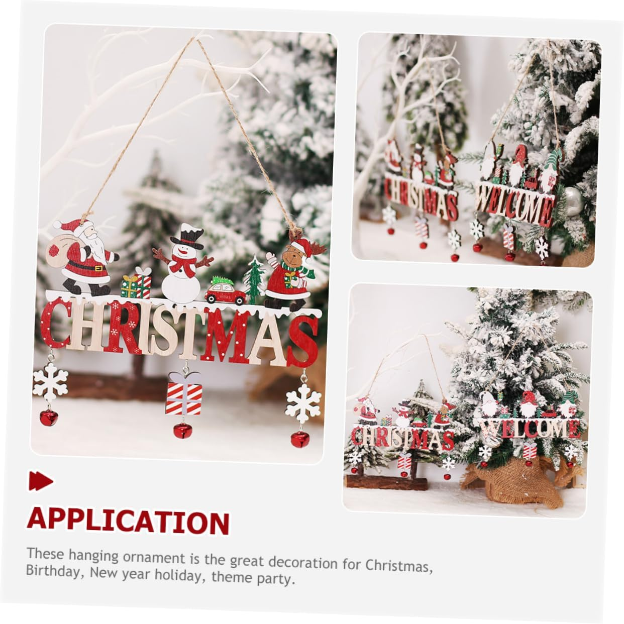 Old Man Snowman House Pendant Welcome Sign for Front Door Christmas Welcome Signs for Porch Decoration Christmas Home Decorations