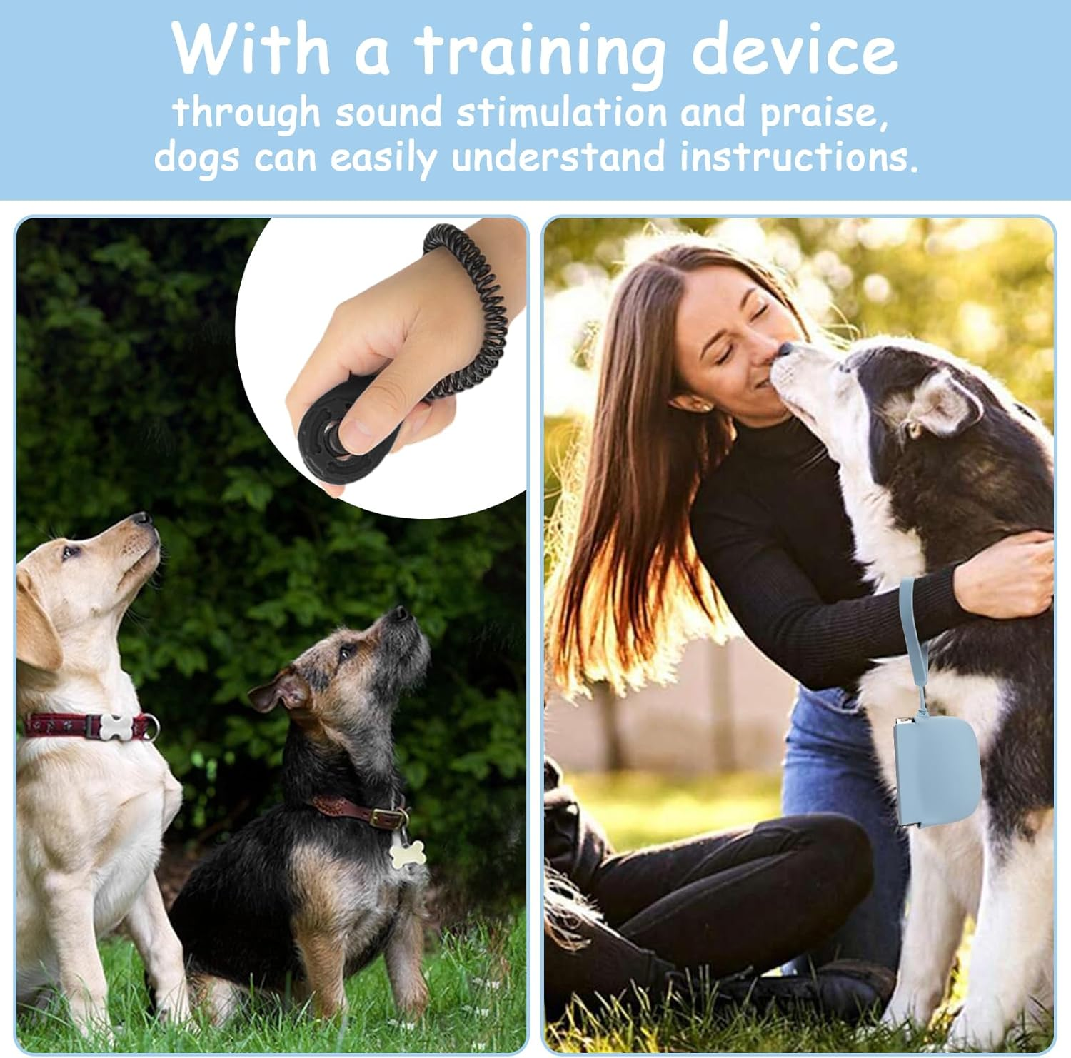 Daigoo 2 Pcs Silicone Dog Treat Pouch Portable Pet Snack Pouch for Dog and Cat, Auto Closure, with Pet Training Clicker, Pocket Size,Easy to Clean,Odorless for Pet Travel Use image number 2