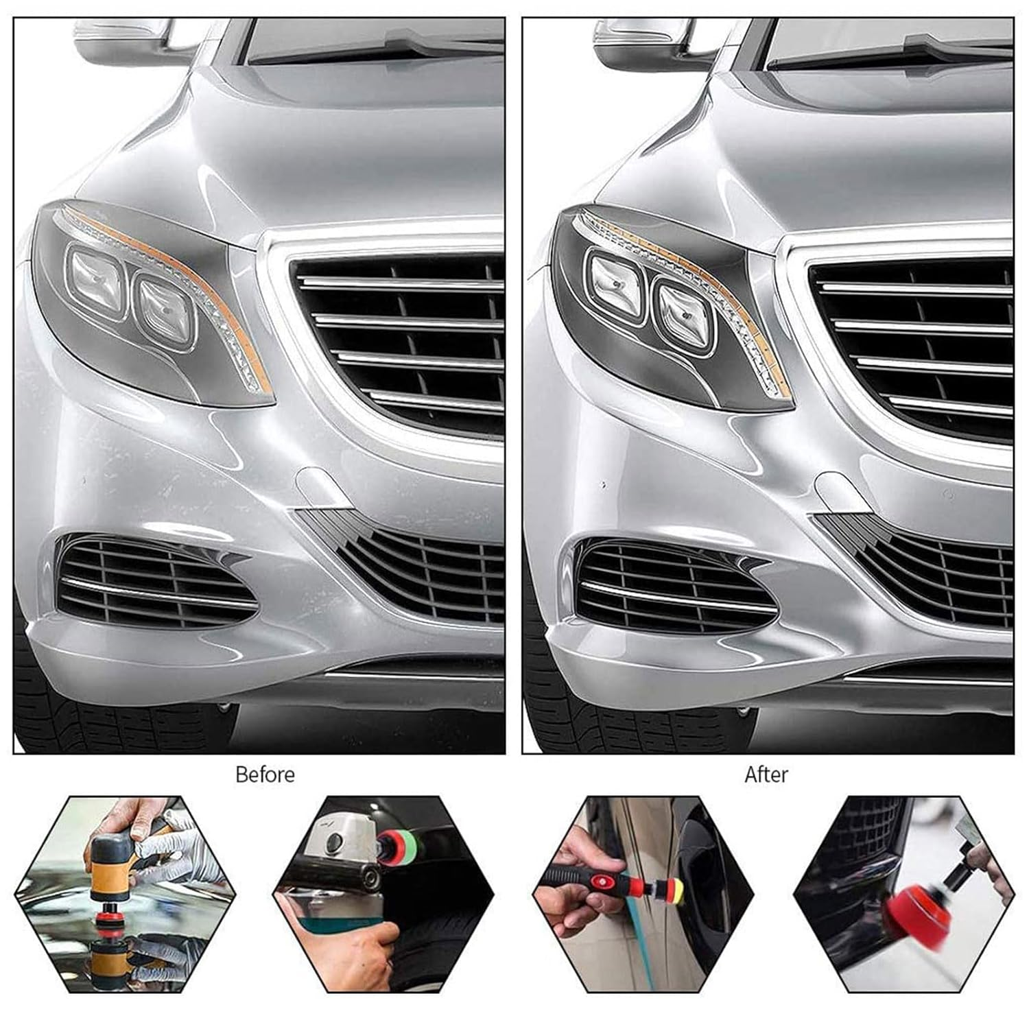 29Pcs Drill Polishing Pad Kit Reusable Buffing Polishing Pads 1/2/3Inch Washable Car Detailing Sponge Polishing Pads Woolen Buffing Pad Microfiber Polishing Pad with M14 Adapter image number 2