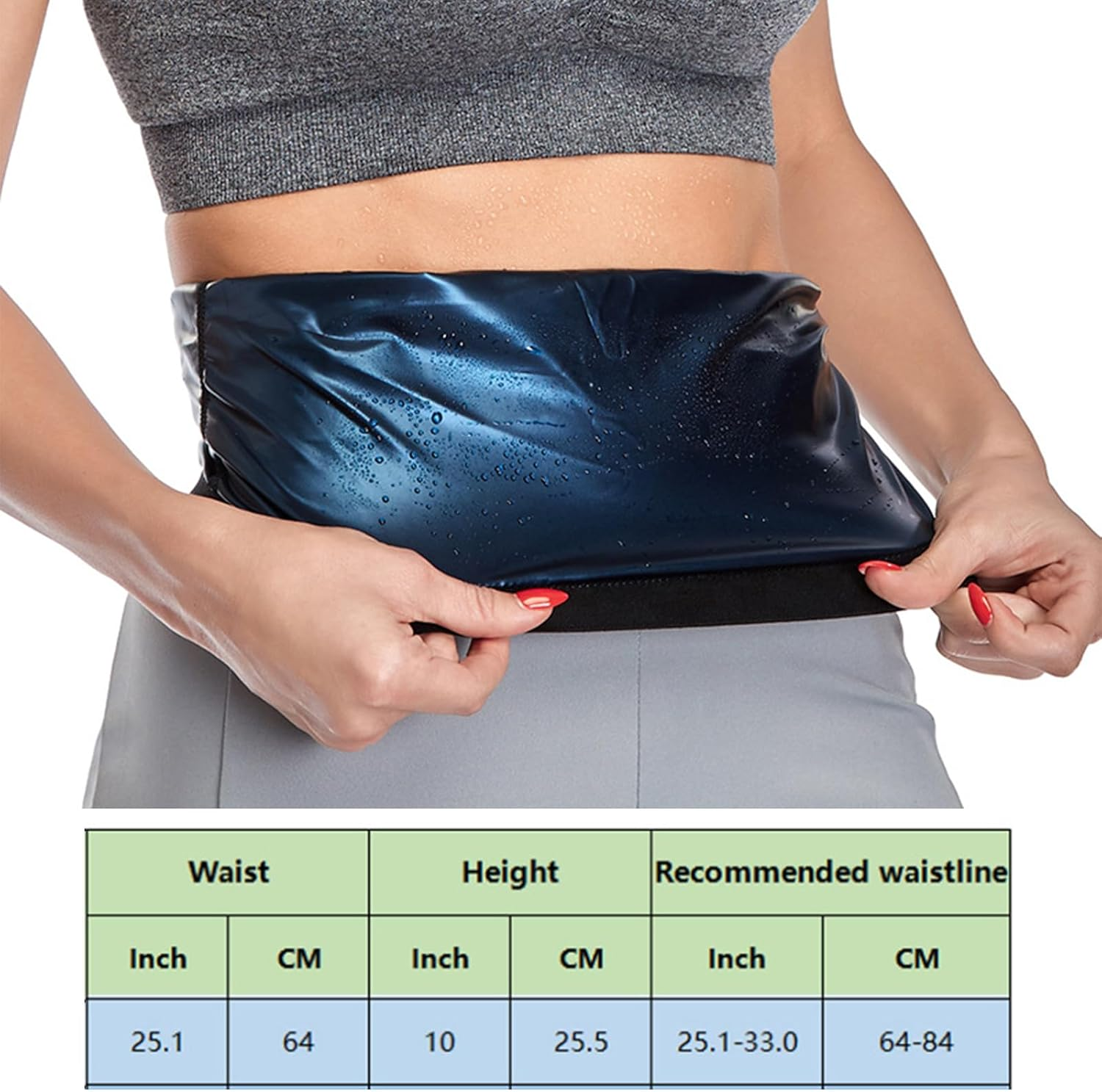 Sweat Shaper Waist Trim for Women, Men, Waist Trainer Sauna Belt, Neoprene Free Waist Binder Sauna Slimming Sauna Sweat Exercise Shaper Suitable for 50 Kg -85 Kg image number 2