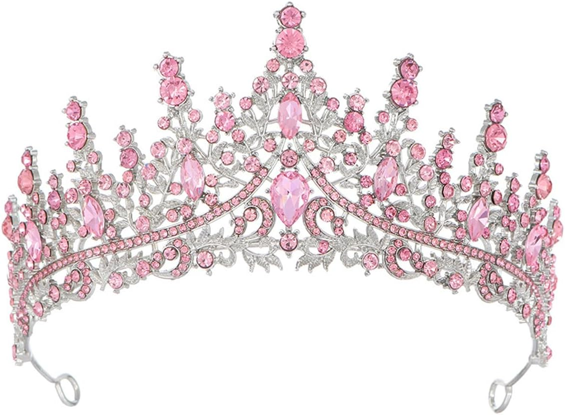 AIMALL Luxury Bridal Crown, Full Diamond Crystal Headband, 5.9 Inches Wide, Available in 6 Colors, Perfect for Weddings and Special Occasions - Gold-White image number 5