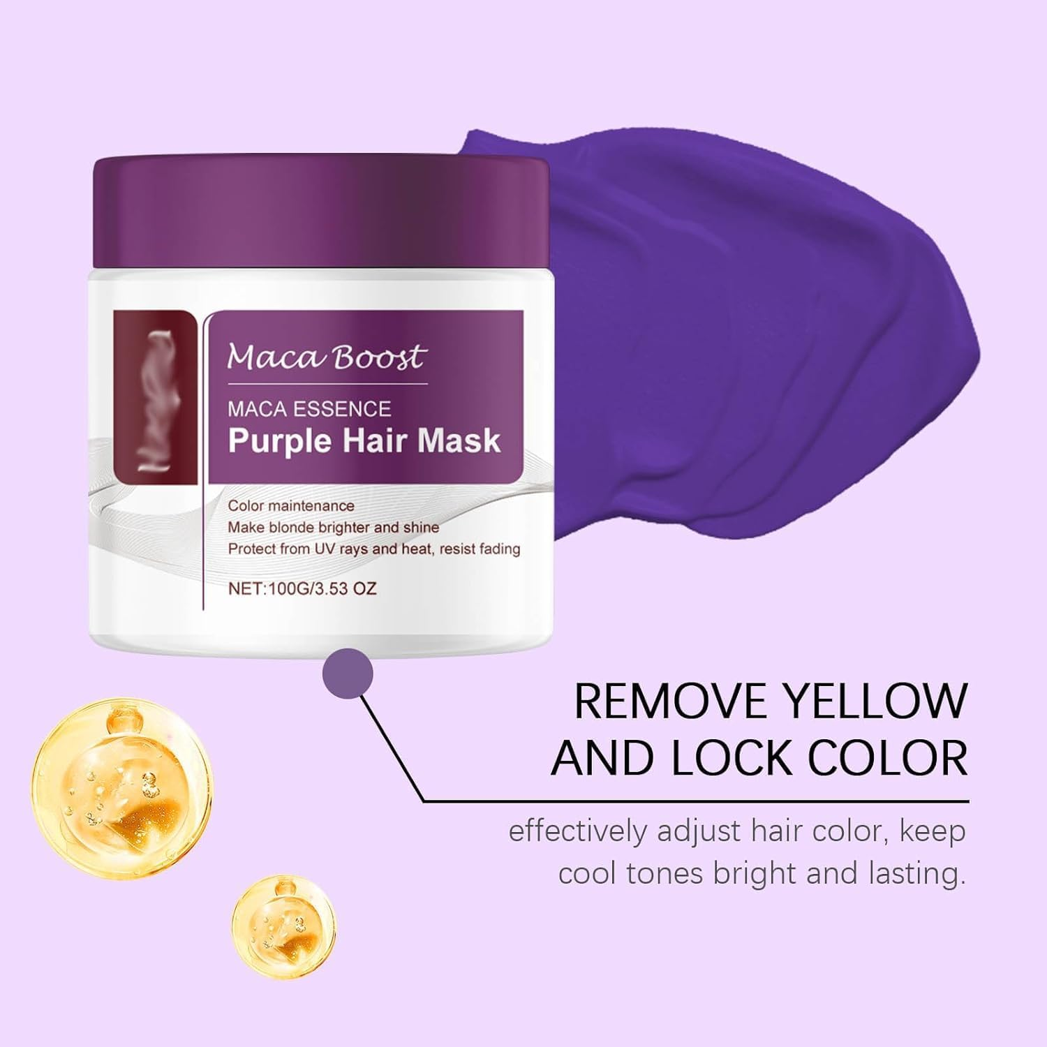 Purple Hair Mask,Essence Purple Hair Mask,Collagen Hair Treatment,Deep Repair and Nourishing Conditioning,Collagen Hair Mask Essence for Dry Damaged Hair All Hair Types,1Pcs image number 6