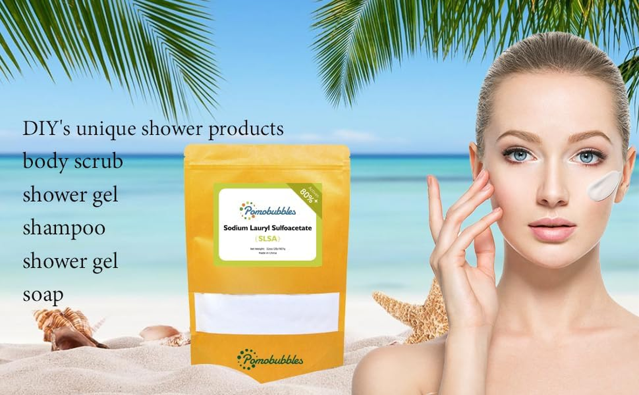 2 Pound SLSA Sodium Lauryl Sulfoacetate Powder Long Lasting Foam & Bubbles, Gentle on Skin, Bath Bomb Additive, Surfactant & Latherer, Suitable for Making Bath Bombs image number 6