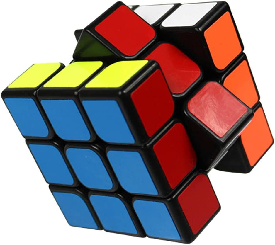 3X3 PVC Sticker Smooth Speed Puzzle Magic Cube Black -Twist Brain Teasers IQ Toys for Kids 56Mm image number 1