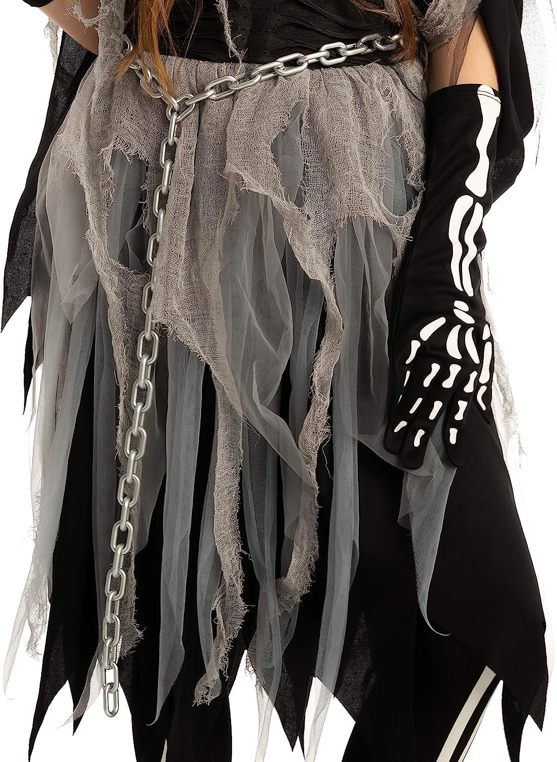 Spooktacular Creations Girl Grim Reaper Costume with Gloves and Tights Glow in the Dark, Scary Halloween Costume image number 6