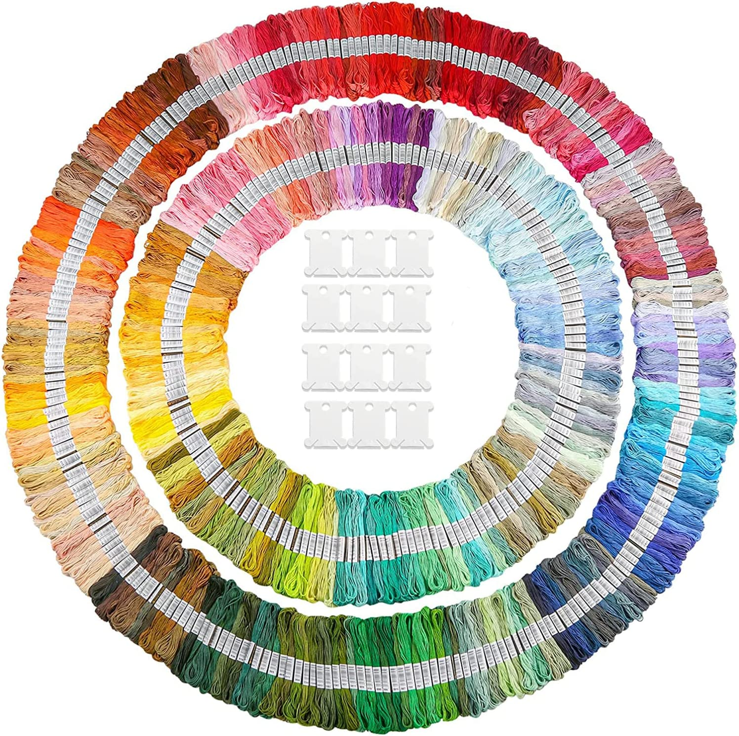 100 Skeins Multicolor Embroidery Floss, Cross Stitch Threads, 8M/8.75Yd Each, 6 Strands, Machine Washable, Perfect for DIY Projects image number 6