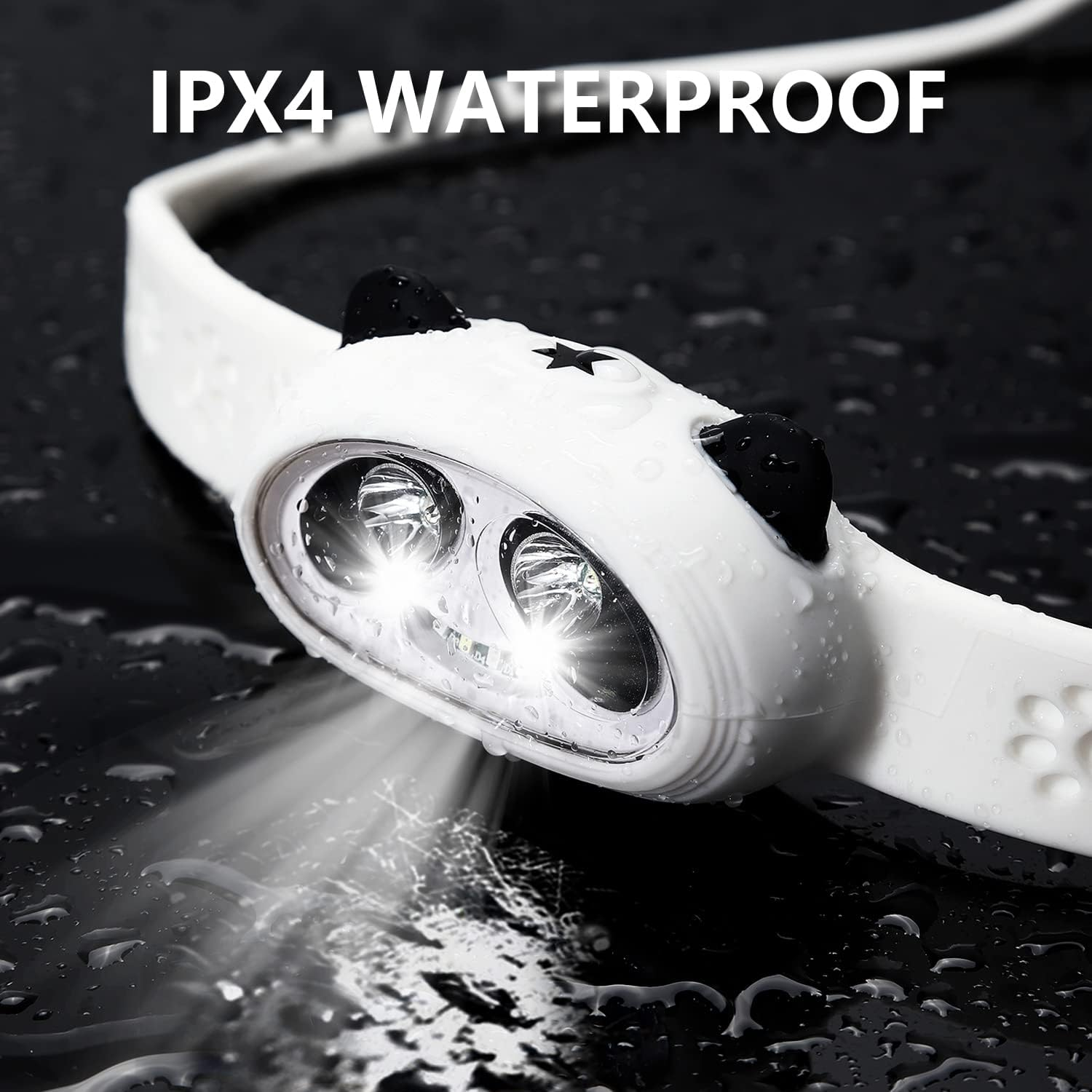 LED Headlamp for Adults and Kids, Panda Design Rechargeable Head Lamp, Outdoor Super Bright Flashlight for Boys, Girls, Headlight for Camping, Walking Dog, Fishing, Night Reading, Running image number 1