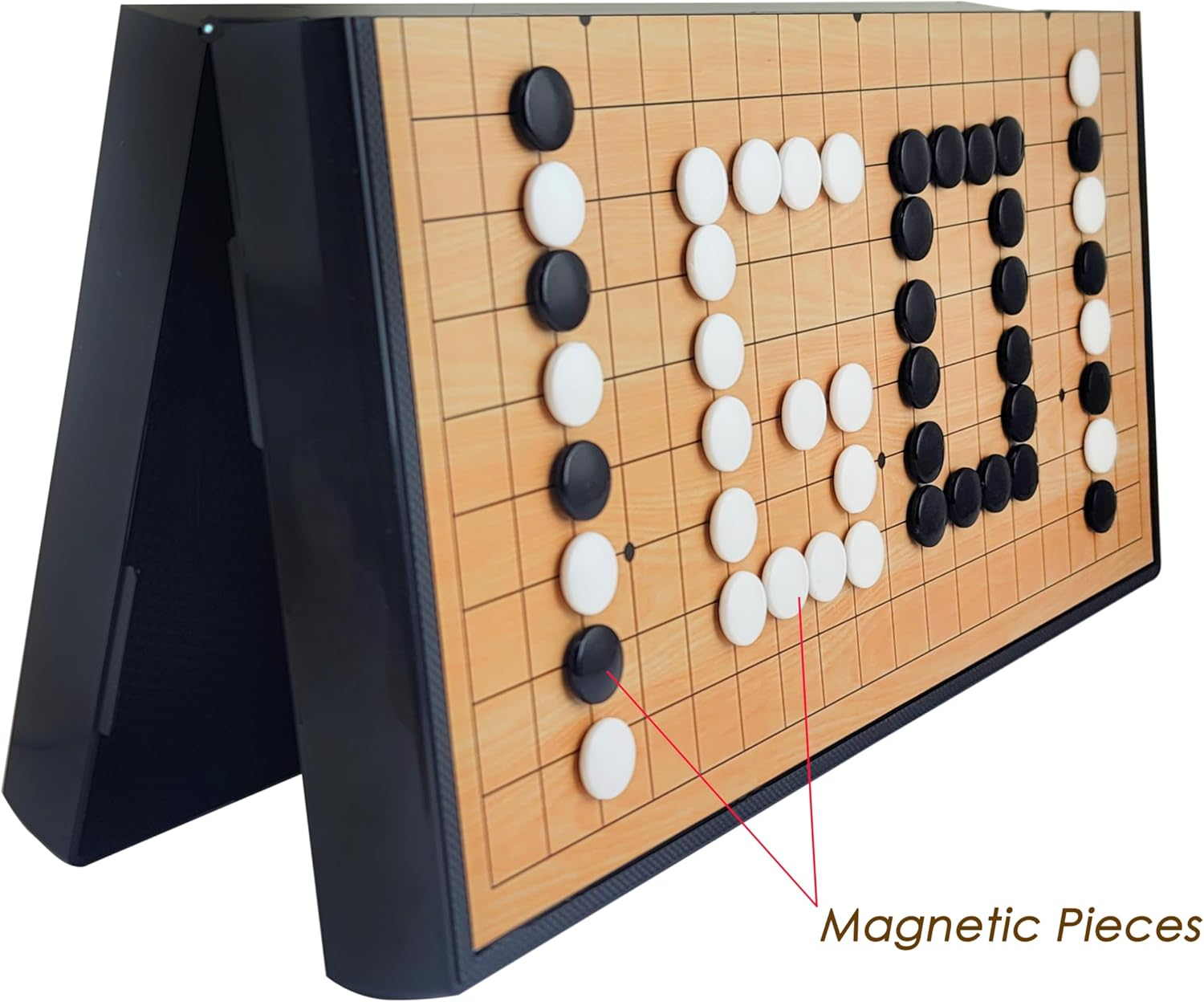 Extra Large GO Game Set, 45Cm X 45Cm Folding Board 19 X 19 Grids 361 Magnetic Pieces Portable Large Weiqi