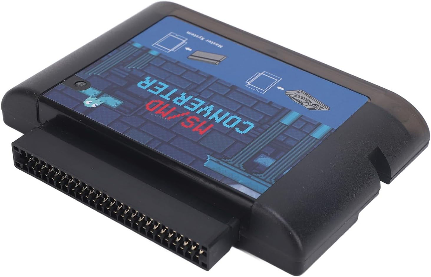 MS to MD Game Card Adapter for Retron 5 3 2, MS to MD Game Video Converters for Mega Drive for Genesis, MS to MD Game Burner Card Converter Enriched Gaming Experience (Black Transparent) image number 1