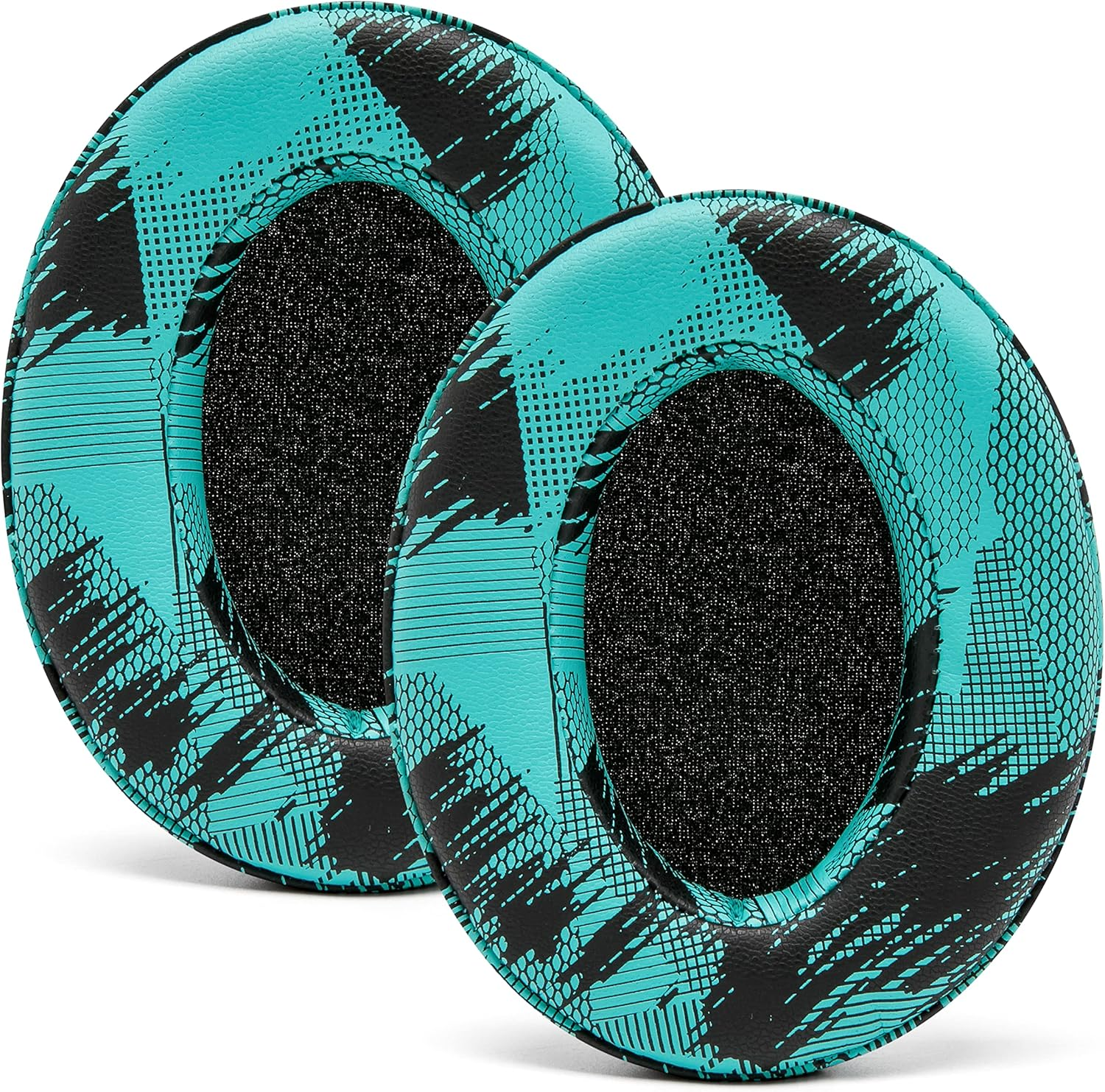 WC Padz - the Ultimate Upgraded Earpads by Wicked Cushions - Compatible with Audio Technica, Hyperx, Steelseries Arctis & More - Extra Thick - Bigger Opening - Softer Memory Foam | Speedracer Cyan image number 1