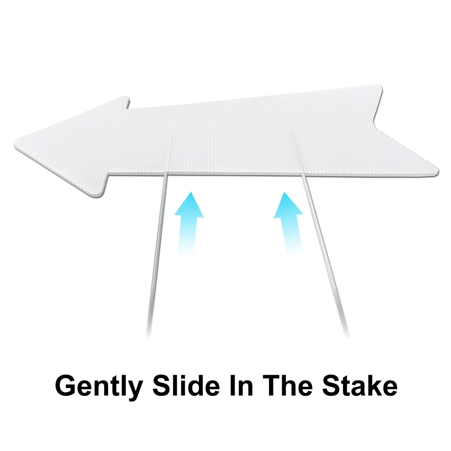 Blank Arrow Signs with Stakes 15 Pack 17 X 6 Inches Wedding Directional Yard Signs with Stakes, This Way Arrow Yard Signs Birthday Party Signs Arrow - White 3 Pack image number 5