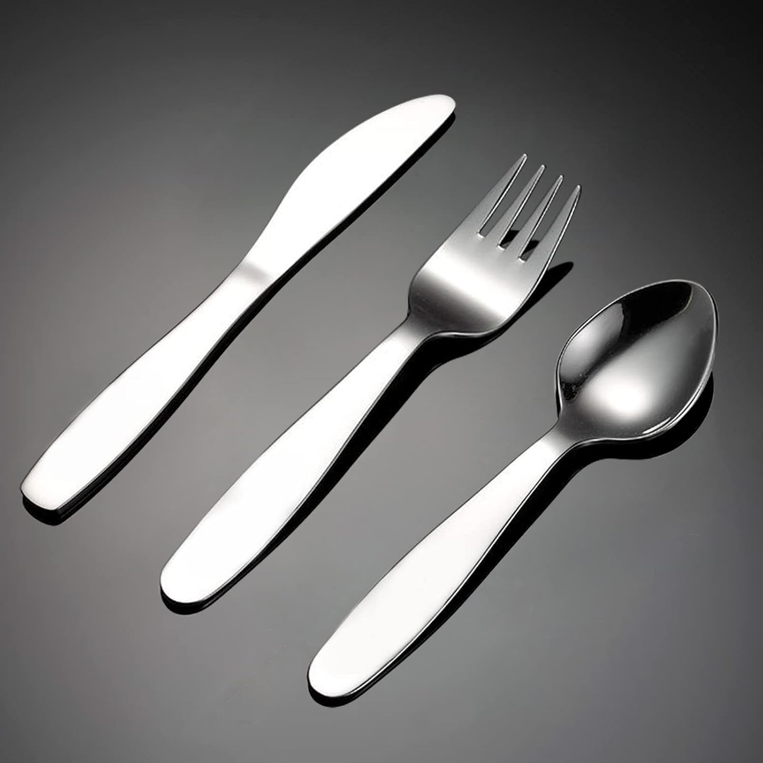 VANRA 2 Pieces Children Fork Spoon Set with Travel Case for Lunch Box, 18/8 Stainless Steel Kids Silverware Flatware Set Kids Utensil Set for School (Fork Spoon) (1 Fork+ 1 Spoon+ 1 Knife) image number 4