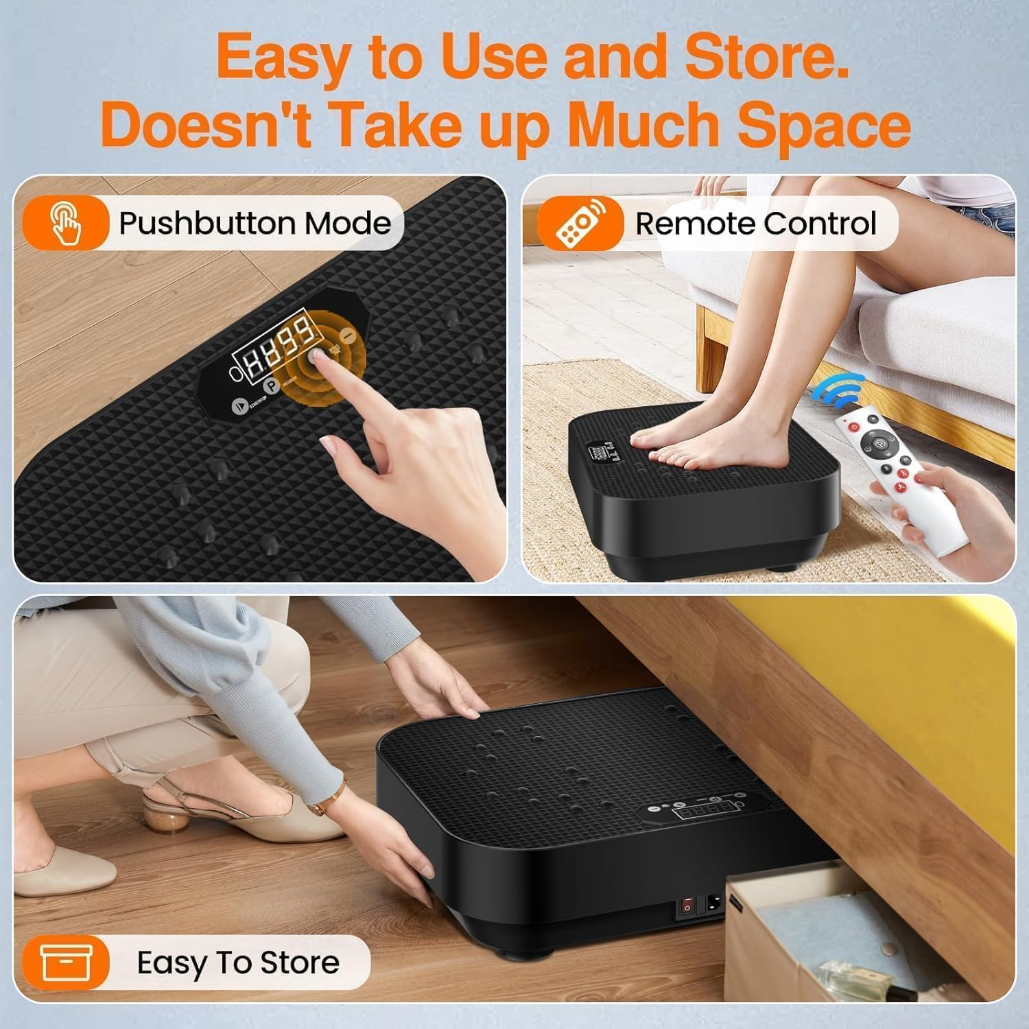 Vibration Plate Exercise Machine Lymphatic Drainage, Portable Full Body Vibration Platform Machine for Weight Loss, Full Body Workout Vibrate Fitness Platform image number 4