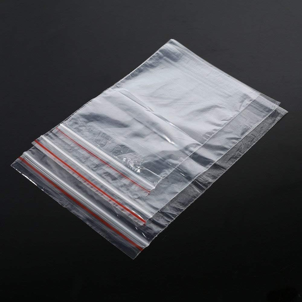 100Pcs Resealable Clear Zipper Poly Bags, Reclosable Ziplock Plastic Storage Packaging Bags for Jewelry, Food, Candy, Nut (5X7.5 Inches)