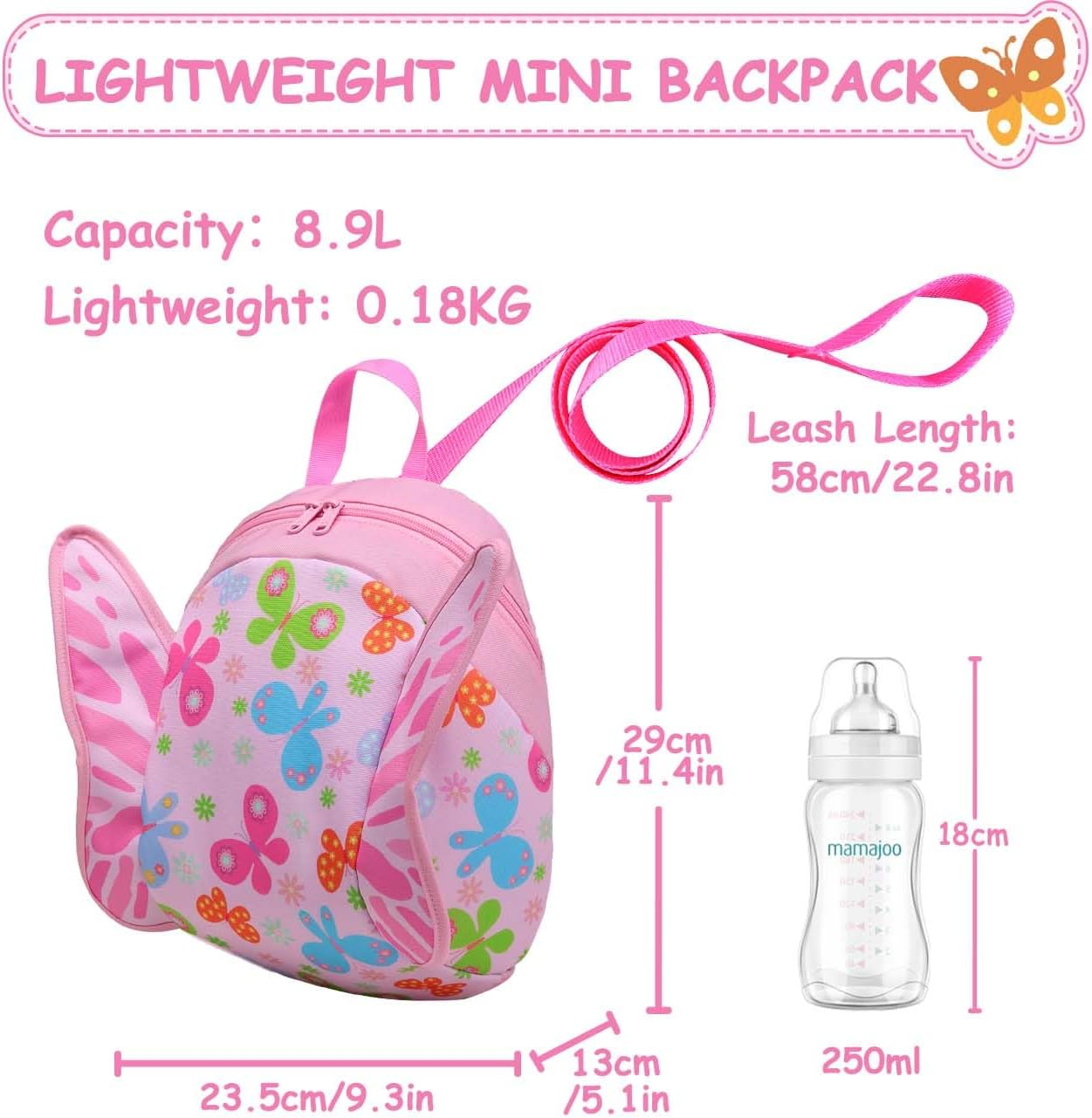 Mini Toddler Backpack with Leash,Vaschy Ultra Lightweight Tiny Little Kids Preschool Backpack Daycare School Bags for Boys,Grils image number 4
