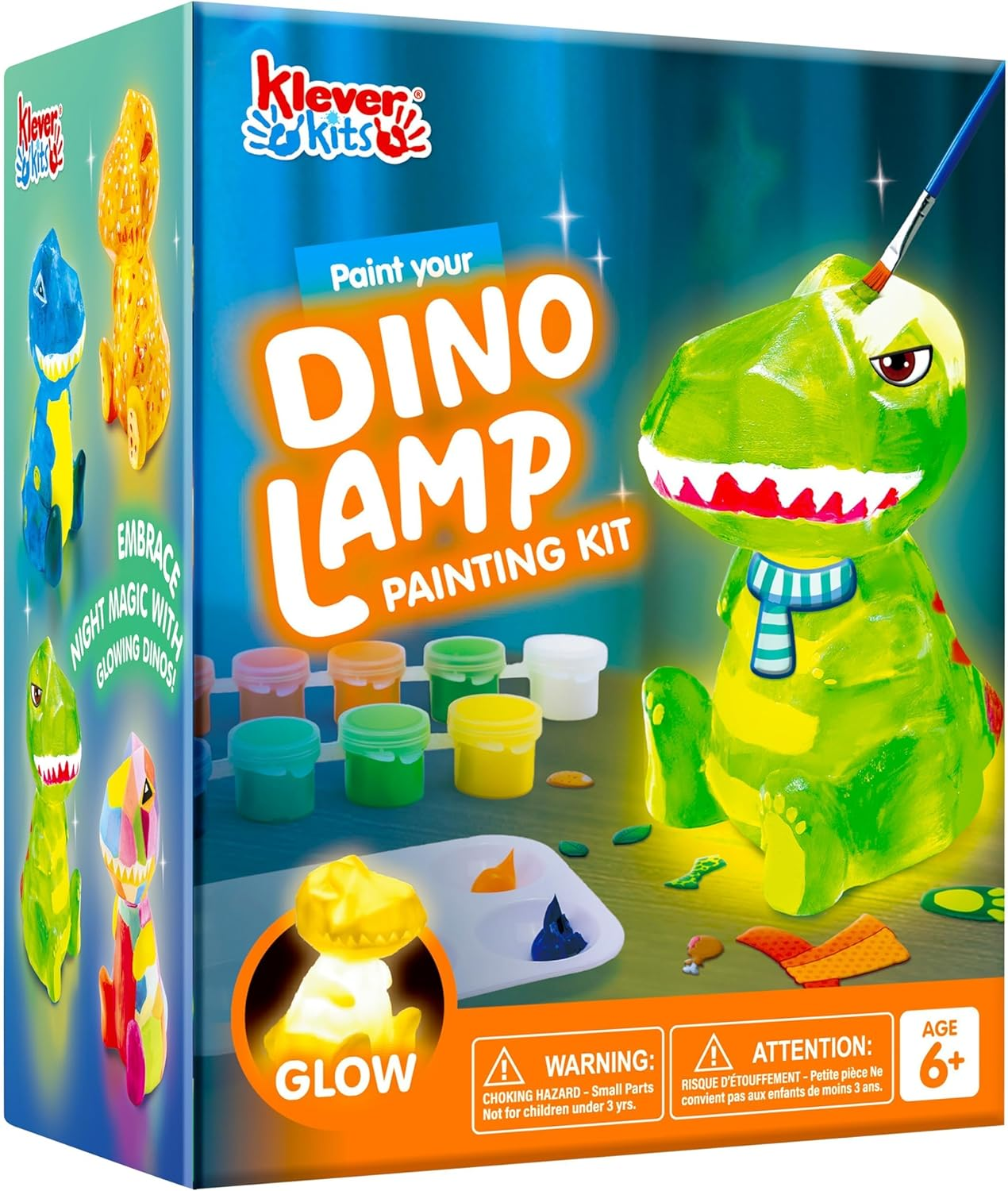 Klever Kits DIY Night Light- Paint Your Own Dinosaur Lamp- Arts & Crafts Kit School Activities Art Supplies Painting Kits, Birthday Gifts for Girls Boys Aged 6+ image number 5