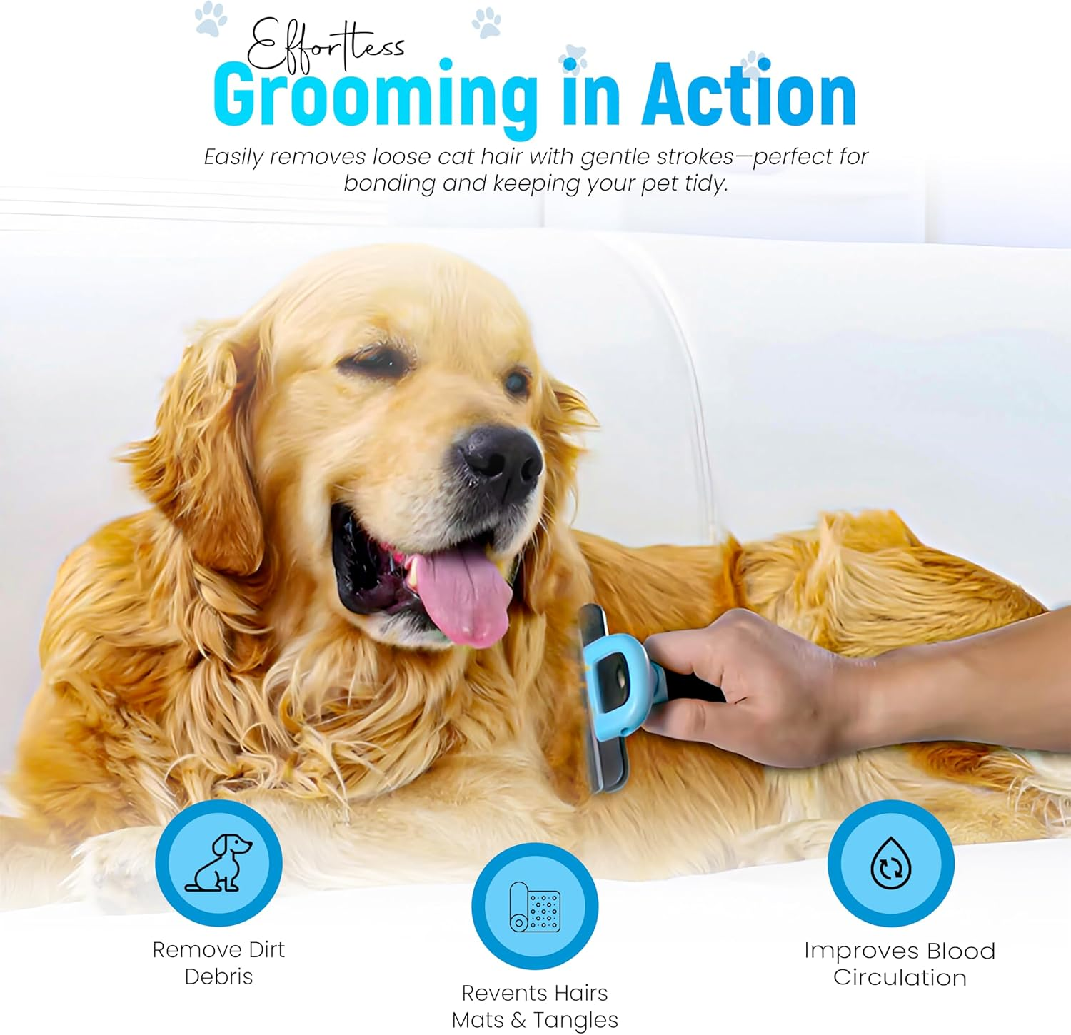 Seropa&rsquo;S Hut Deshedding Brush for Dogs & Cats &ndash; Professional Grooming Tool for Short, Medium & Long Hair &ndash; Push-Button Self-Cleaning Undercoat Remover &ndash; Safe Stainless Steel Blade &ndash; Reduces Shedding by 95% image number 5
