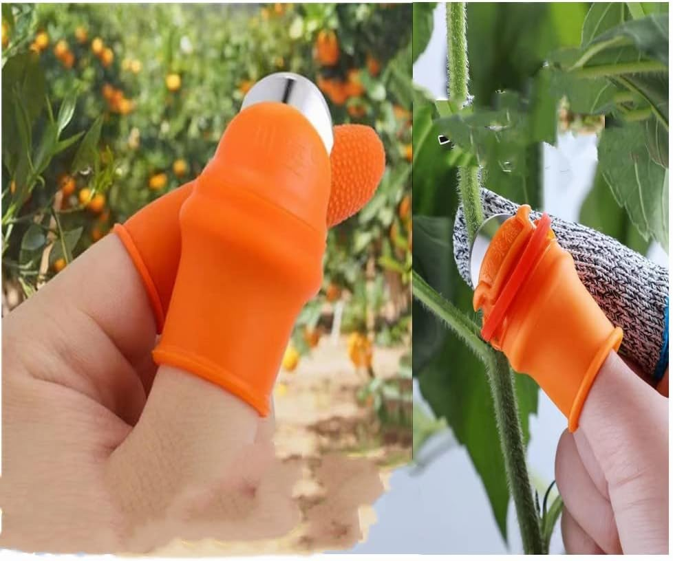 12 Pack Garden Silicone Thumb Knife Tools, Jindizi Separator Finger Knife Havesting Plant Picking Knife Gardening Gifts Plucking Thumb Finger Cutter for Trimming Garden Plants Vegetables by Jindizi image number 1