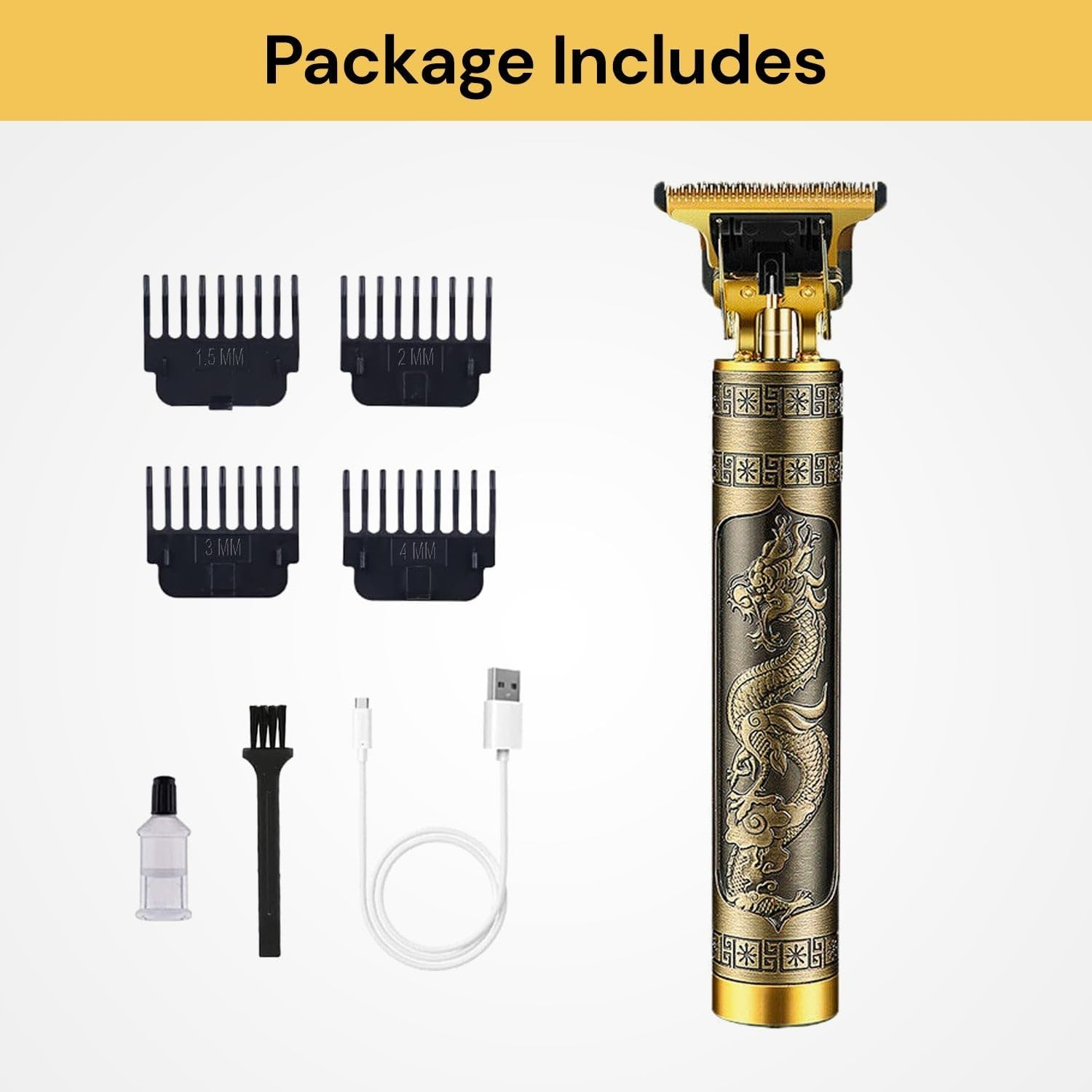 EZONEDEAL Hair Clippers Zero Gapped T-Blade Hair Trimmer Cordless Rechargeable Edgers Clippers Electric Beard Trimmer Shaver Hair Cutting Kit Gifts for Men (Gold) image number 4