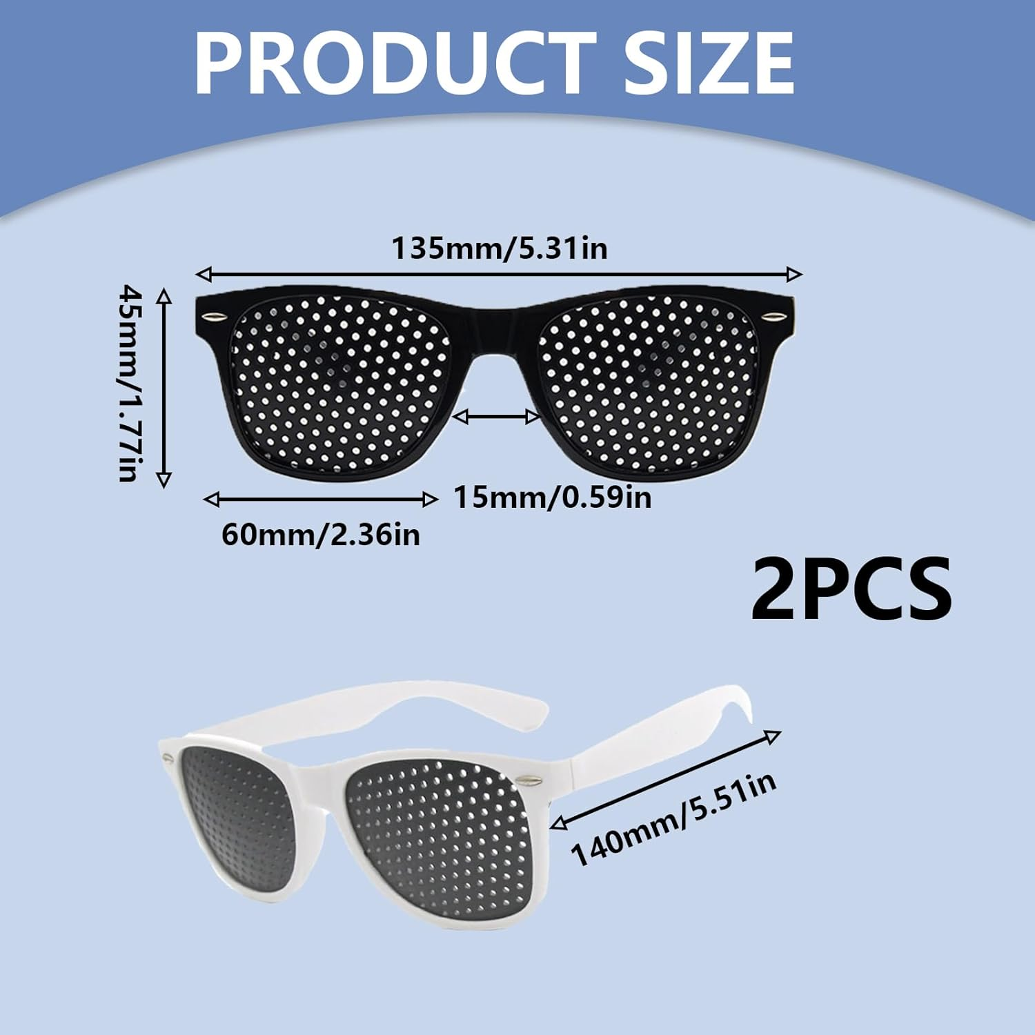 Pack of 2 Grid Glasses for Eye Training, Grid Glasses, Eye Trainer, Hole Glasses, Grid Multidot Glasses, Pinhole Glasses, Multi Dot Glasses for Vision Improvement - Black image number 7