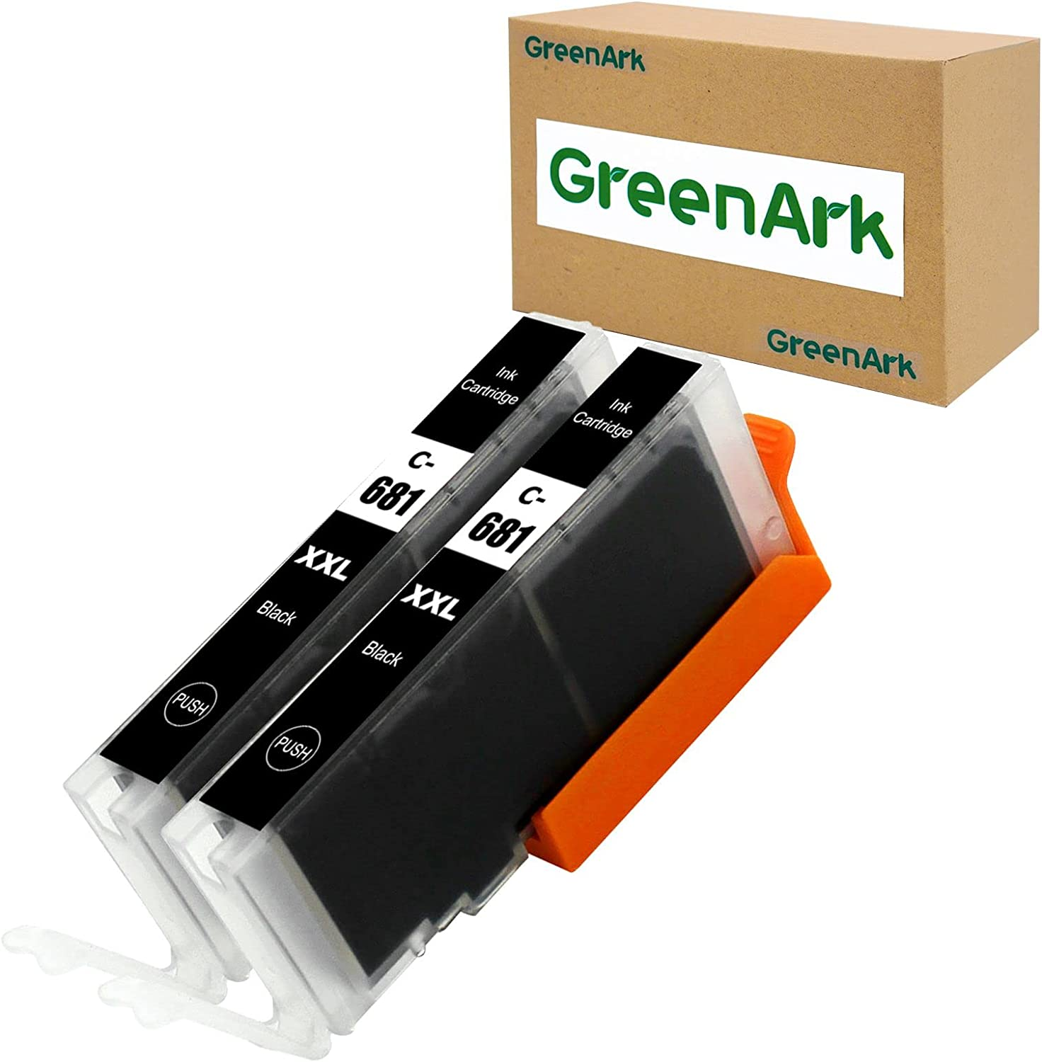 Greenark Compatible Canon 681Xxl Ink Cartridge CLI-681 XXL Ink Replacement for Canon PIXM TR7560 TR8560 TS6160 TS6260 TS8160 TS8260 TS9160 TS9560 TS706 Printer (2 Yellow)