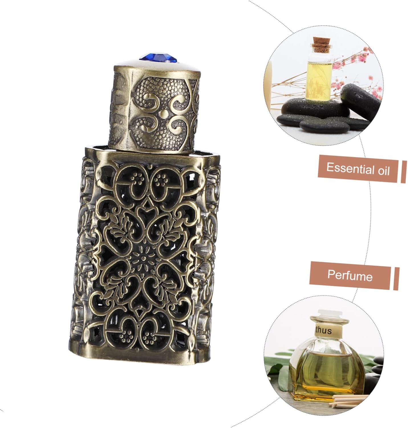 3Pcs 3Ml Essential Oil Perfume Bottle Travel Spray Metal Glass Leakproof Elegant Design image number 2