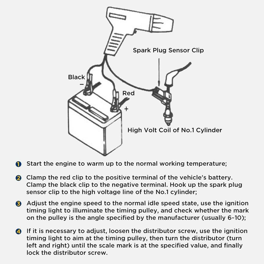 Timing Light 12V Ignition Timing Light Automotive Strong Flash Timing Lights, Overload Protection for Car, Motorcycle image number 5