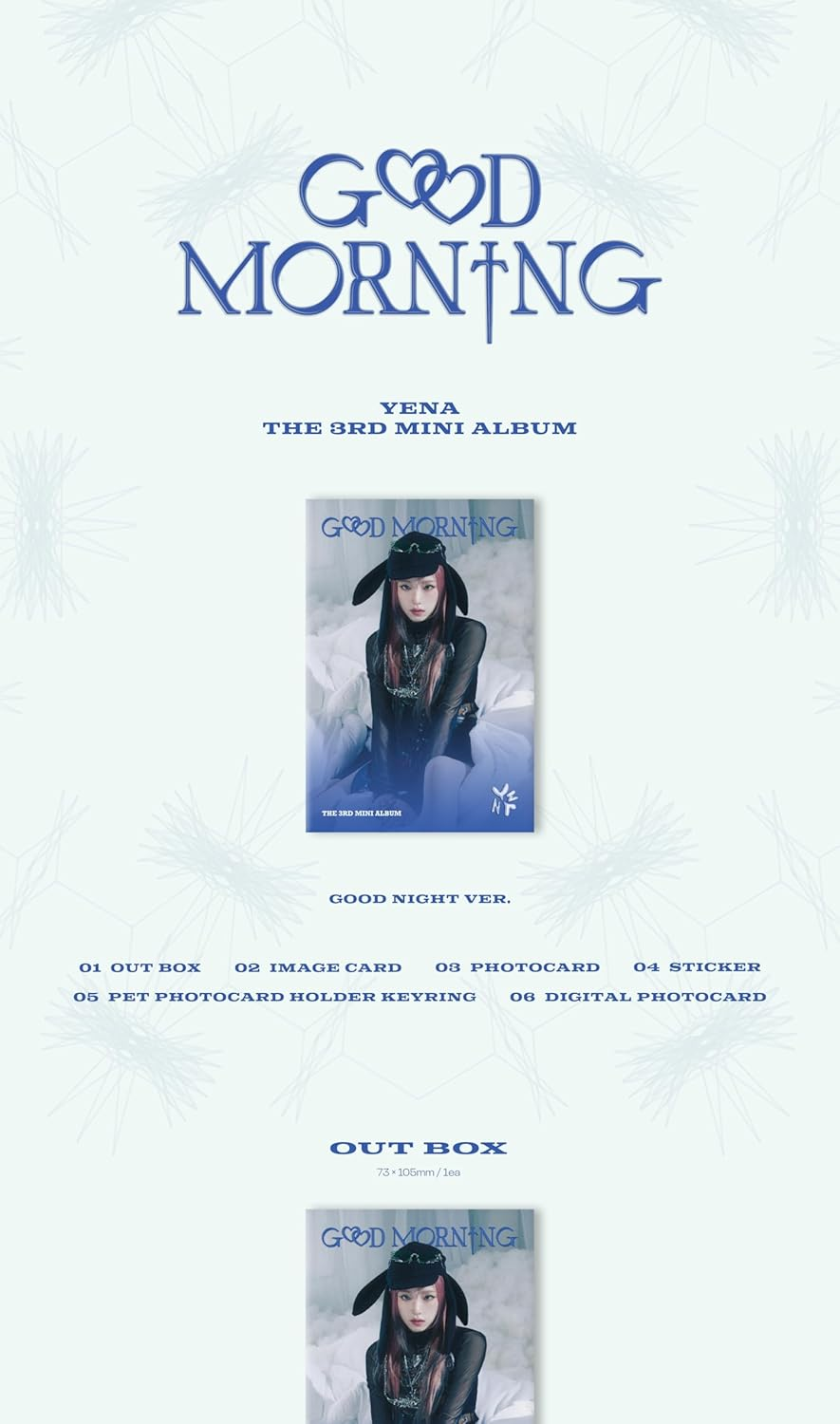 Choi Yena Good Morning 3Rd Mini Album PLVE Random Version Outbox+1P Image Card+1P Photocard+1Ea Sticker+1Ea Pet Photocard Holder Keyring+Tracking Sealed YE NA image number 1