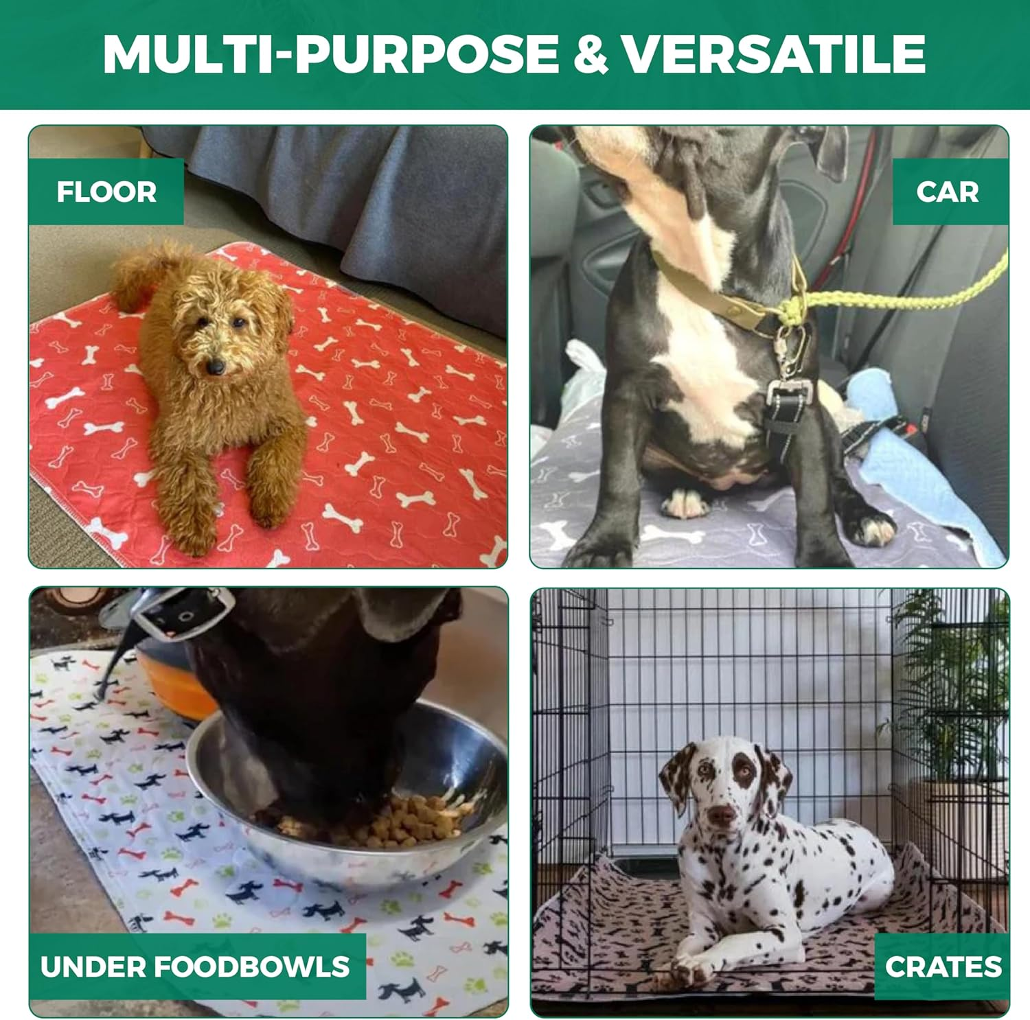 Orange Reusable Puppy Pads - Accident Proof - Ultra Absorbent - Washable Dog Pee Pads - Multi-Purpose Protection - Waterproof Dog Mats for Floors - Large (L) image number 5