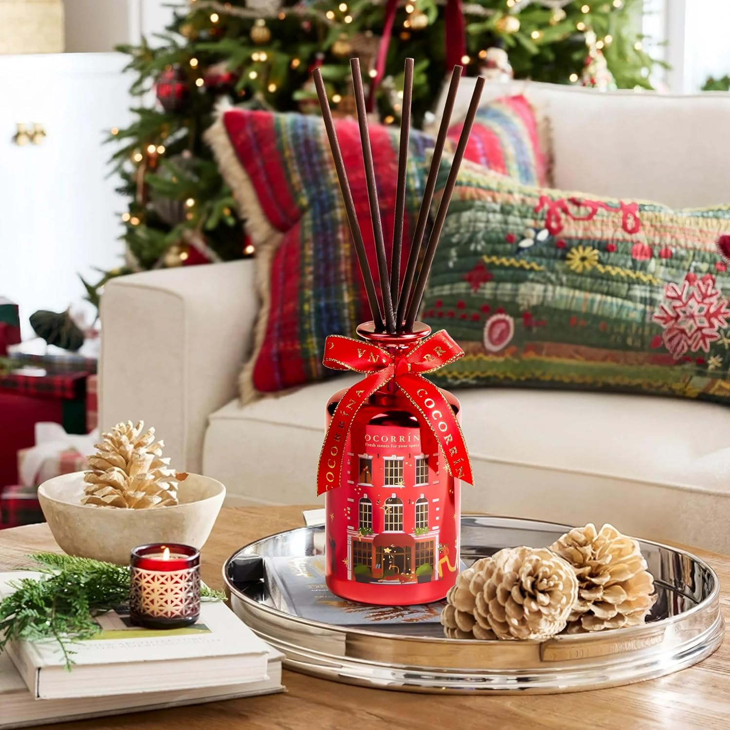 COCORR&Iacute;NA Reed Diffuser - Cinnamon Stick 200Ml Chirstmas Reed Diffuser with 8 Sticks Home Fragrance Bathroom Shelf Decor, Festival Gifts image number 5