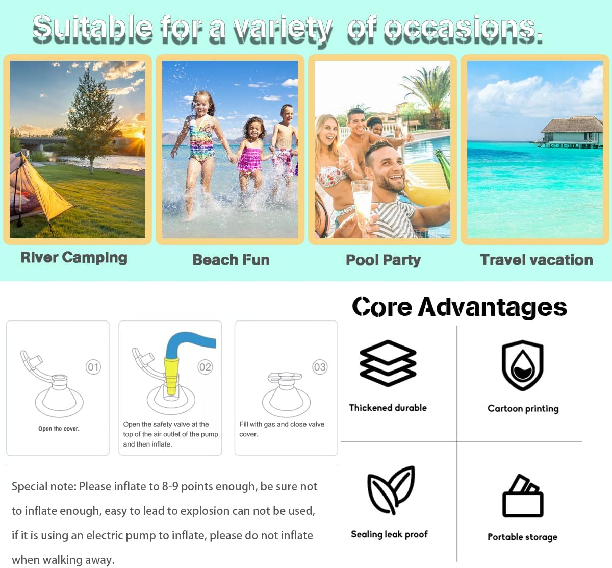 Inflatable Monstera Pool Float, Large-Size Water Playground for Kids and Adults.Floating Lounger for Pool, Beach, Jacuzzi, Swimming Pool, Outdoor image number 1